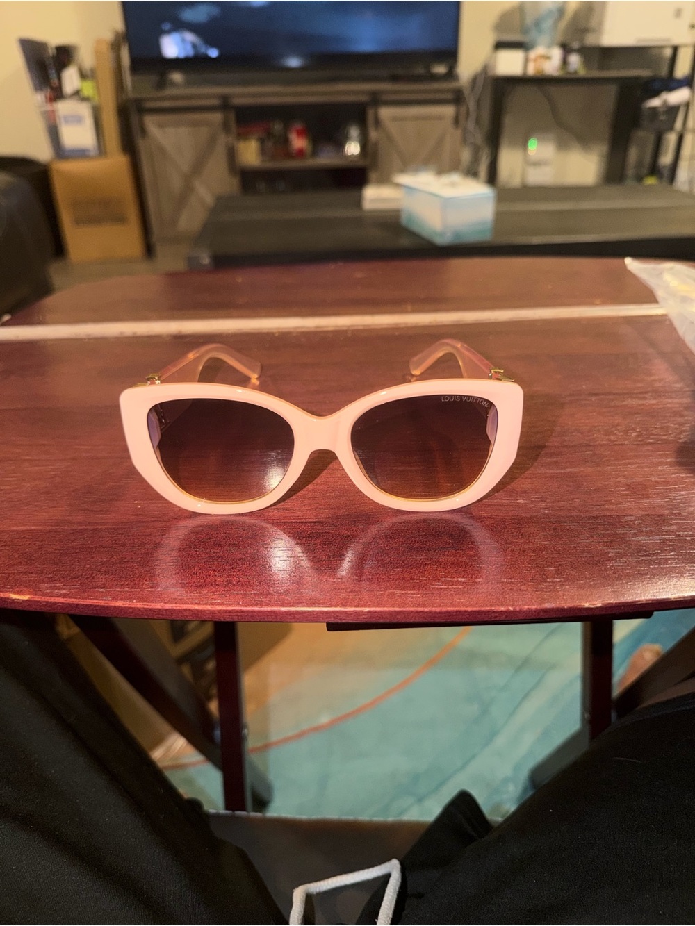 Louis Vuitton Cream Cat-Eye Sunglasses with Brown Gradient Lenses